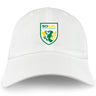 The SoCal Youth Rugby Adult Low-Profile Cotton Twill Dad Cap by EMB S&S Activewear features a green and yellow stylized dragon logo with bold embroidered team branding on the white cotton twill front.