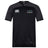 A black EMB Canterbury Seacoast Rugby Club Vapodri Evader Jersey with white logos on the chest, a subtle V-neck, and moisture-wicking fabric for comfort.