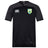 The SoCal Youth Referees Vapodri Evader Jersey by EMB Canterbury is a black short-sleeved rugby jersey with chest logos, made from moisture-wicking fabric to keep you cool and comfortable on the field.