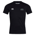 The Seacoast Rugby Club Club Dry Tee by EMB Canterbury is a breathable black short-sleeve shirt featuring the “Canterbury” logo on the right chest and a school crest on the left, perfect to keep you comfortable during any activity.