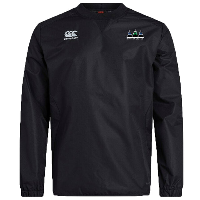 The Seacoast Rugby Club Club Vaposhield Contact Top by Canterbury features the EMB Canterbury logo on the right chest and a Three Peaks Ultra event logo on the left, crafted with Vaposhield technology for premium performance.