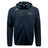 The Seacoast Rugby Club Tempo Vapodri Full-Zip Hoodie by EMB Canterbury features a hood, drawstrings, and two chest logos—a white logo on the right and a small multicolored one on the left. Moisture-wicking fabric keeps you comfortable all day.