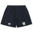 The SoCal Youth Referees Yokohama Short by EMB Canterbury features an elastic waistband, Canterbury logo on the left, and a SoCal sports team crest on the right—perfect for young rugby fans seeking comfort and style.