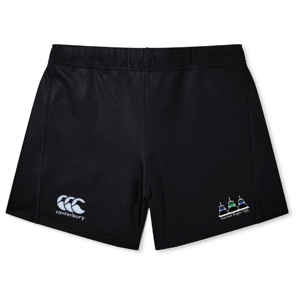 The Seacoast Rugby Club Women's Yokohama Short by EMB Canterbury offers athletic style and comfort, featuring an elastic waistband and Canterbury branding—perfect women's rugby shorts.