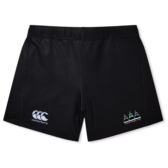 The Seacoast Rugby Club Women's Yokohama Short by EMB Canterbury offers athletic style and comfort, featuring an elastic waistband and Canterbury branding—perfect women's rugby shorts.