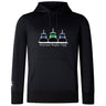 The Seacoast Rugby Club Lightweight Hoodie by WRS Canterbury is a black hoodie with three tugboats in blue, green, and black above “Seacoast Rugby Club” and “Est. 1974.” Custom-made for Canterbury fans.