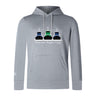 The Seacoast Rugby Club Club Lightweight Hoodie by WRS Canterbury features three tugboats in black, blue, and green above "Seacoast Rugby Club"—a light gray custom piece perfect for fans.