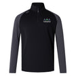 A black and grey EMB Canterbury Seacoast Rugby Club Elite First Layer quarter-zip pullover with VapoDri technology, featuring a small embroidered three towers logo and "Somerset Rugby Lights" text on the left chest.