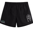 The Seacoast Rugby Club Tactic Short by EMB Canterbury features an embroidered logo and colored boats, making it ideal for men's gym workouts or rugby training.