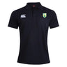 The SoCal Youth Referees Waimak Polo by EMB Canterbury is a black short-sleeve rugby polo with a classic collar, featuring the Canterbury logo on the right chest and a SO-CAL crest on the left for sporty style and comfort.