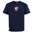 The SDS USA Rugby Relaxed Player Poster T-shirt in navy features the official logo on the chest and a small emblem tag near the hem—ideal for American rugby fans who value quality apparel.