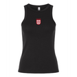 Show your team pride in the Women's San Diego Legion Rugby Baby Rib Tank by EMB S&S Activewear—a black sleeveless top with a small red and white "Legion SD" logo centered on the chest. Perfect for any fan!.