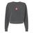 The EMB S&S Activewear Women's San Diego Legion Rugby Mid-Length Crewneck Sweatshirt is a dark gray top with a small red and white "SD" shield logo on the chest—ideal for rugby fans seeking stylish, comfortable apparel.