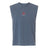 The EMB S&S Activewear SF CDME Rugby Unisex Heavyweight Cotton Garment-Dyed Mid-Length Muscle Tee is a sleeveless, faded blue top featuring a small red and white cross emblem with the “CSC Club” text on the chest. Shown on a white background, this unisex muscle tee combines standout style with all-day comfort.