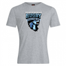 Gray Scottsdale Rugby Club Plain Tee by WRS Canterbury, featuring "Scottsdale rugby established 1984" and a logo of a blue roaring lion's head, crafted from a comfortable cotton blend.