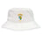 The EMB S&S Activewear South Side Irish 50th Anniversary Crusher Bucket Cap features the team emblem embroidered on the front—a stylish and durable cotton hat for sun protection and celebrating Chicago rugby fandom.