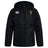 The South Side Irish 50th Anniversary Club Vaposhield Stadium Jacket by EMB Canterbury is a black zip-up hooded jacket with a Canterbury logo on the right chest, an embroidered yellow and green crest on the left, and padded insulation for warmth.
