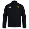 The South Side Irish 50th Anniversary Club Track Jacket by EMB Canterbury features a black, lightweight design with the Canterbury logo on the right chest and an embroidered crest with text on the left.