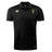 The South Side Irish 50th Anniversary Club Dry Polo by EMB Canterbury is a black short-sleeve polo with a collar and white South African Rugby logos. Made with breathable Vapodri technology for cool, comfortable wear.