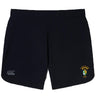 A pair of black South Side Irish 50th Anniversary Elite Woven Shorts by EMB Canterbury, featuring zippered pockets, the Canterbury logo on the left leg, and an embroidered crest with "Rugby" on the right leg.