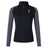 The South Side Irish 50th Anniversary Women's Elite First Layer by EMB Canterbury is a black and gray long-sleeve pullover featuring a quarter-zip, club logo left chest, Canterbury logo right shoulder, and VapoDri moisture-wicking tech.