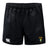 The South Side Irish 50th Anniversary Advantage Rugby Shorts by EMB Canterbury are black athletic shorts with an elastic waistband, CCC logo, and a green and yellow embroidered crest on the front.