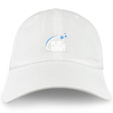 The Play Rugby USA Adult Low-Profile Cotton Twill Dad Cap by EMB S&S Activewear features an arc "Play USA Rugby" logo with blue stars and front embroidered team branding.