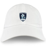 The EMB S&S Activewear Eckerd College Adult Low-Profile Cotton Twill Dad Cap features embroidered Sirens Rugby team branding on the front center panel.