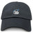 The Play Rugby USA Adult Low-Profile Cotton Twill Dad Cap by EMB S&S Activewear features black cotton twill, with "PLAY USA RUGBY" and a stylized rugby ball logo embroidered in white and blue on the front.