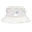 The Play Rugby USA Crusher Bucket Cap by EMB S&S Activewear features "Play USA Rugby" text, blue curved lines, and two stars on the front. This cotton twill hat adds stylish sun protection to any sporty look.