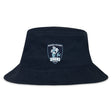 The EMB S&S Activewear Eckerd College Crusher Bucket Cap is a navy blue cotton twill hat featuring the Sirens Rugby logo—ideal as stylish sun protection for any occasion.