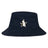 The EMB S&S Activewear Five Star Rugby Crusher Bucket Cap is a cotton twill hat with a front embroidered astronaut holding a flag and surrounded by stars—offering stylish sun protection.