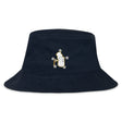 The EMB S&S Activewear Five Star Rugby Crusher Bucket Cap is a cotton twill hat with a front embroidered astronaut holding a flag and surrounded by stars—offering stylish sun protection.