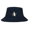 The EMB S&S Activewear Five Star Rugby Crusher Bucket Cap is a cotton twill hat with a front embroidered astronaut holding a flag and surrounded by stars—offering stylish sun protection.