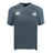 The Play Rugby USA Vapodri Evader Jersey by EMB Canterbury is a gray short-sleeve rugby jersey with "Canterbury" and "Play Rugby" logos, made from moisture-wicking fabric for comfort on and off the field.