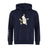 The Five Star Rugby Club Hoodie by WRS Canterbury features a navy blue design with a front print of a beer stein, white gloves, and five stars, plus three white stripes on the left sleeve—ideal for rugby fans and players.