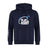 The Play Rugby USA Club Hoodie by WRS Canterbury features "Play USA Rugby" and star graphics on navy, plus a white triple-stripe right sleeve for a sporty rugby club look.