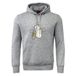 The Five Star Rugby Club Hoodie by WRS Canterbury is a gray sweatshirt with a hood, front pocket, and an angelic hand holding a cane surrounded by stars on the chest—ideal for custom teams or standout rugby club style.
