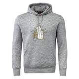 The Five Star Rugby Club Hoodie by WRS Canterbury is a gray sweatshirt with a hood, front pocket, and an angelic hand holding a cane surrounded by stars on the chest—ideal for custom teams or standout rugby club style.