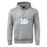 The Play Rugby USA Club Hoodie by WRS Canterbury is a gray hooded sweatshirt with a front pocket and "Play USA Rugby" logo—perfect for fans and players looking for a custom rugby hoodie.