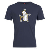 The Five Star Rugby Club Plain Tee by WRS Canterbury is a navy blue cotton blend t-shirt featuring four silver stars, combining comfort with standout style for your everyday look.
