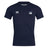 The Play Rugby USA Club Dry Tee by EMB Canterbury is a navy short-sleeve workout shirt with the "Canterbury" logo on the left chest and "Play Rugby" logo on the right, made with Vapodri Technology for breathable comfort.