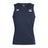The Play Rugby USA Club Dry Singlet by EMB Canterbury is a sleeveless navy athletic top with "Canterbury" and "Play Rugby" logos, featuring Vapodri Technology for comfort—ideal sports gear.