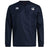 The EMB Canterbury Play Rugby USA Club Vaposhield Contact Top is a navy blue long-sleeve rugby training top featuring logos on both chests and Vaposhield technology for enhanced performance.