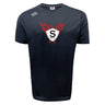 The WRS Canterbury Superior Rugby Tempo Vapodri T-Shirt is a black short-sleeve tee with a red and white phoenix emblem, "S RFC" on the chest, and Canterbury logo on the right shoulder. VapoDri tech ensures moisture-wicking comfort during play.