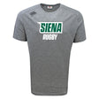 The Siena College Tempo Vapodri T-Shirt by WRS Canterbury features "Siena Rugby" text, shoulder logos, and CCC branding. Designed with VapoDri technology for optimal moisture-wicking and comfort during play.