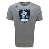The Eckerd College Tempo Vapodri T-Shirt by WRS Canterbury features a front Sirens Rugby mermaid logo and moisture-wicking VapoDri technology for comfort on and off the field.