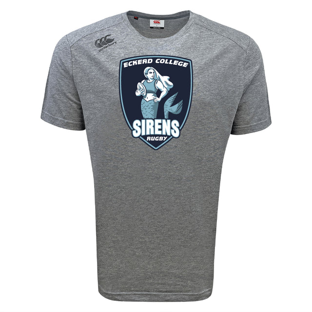 The Eckerd College Tempo Vapodri T-Shirt by WRS Canterbury features a front Sirens Rugby mermaid logo and moisture-wicking VapoDri technology for comfort on and off the field.