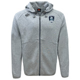 Light grey Eckerd College Tempo VapoDri Full-Zip Hoodie by EMB Canterbury with a drawstring hood, Canterbury logo on the right chest, Sibers crest on the left, and advanced moisture wicking for all-day comfort.