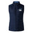 The EMB Canterbury Play Rugby USA Women's Elite Microlite Gilet features a "Play Rugby" chest logo, high collar, and Thermoreg bonded fleece—making this navy insulated vest perfect for chilly days.